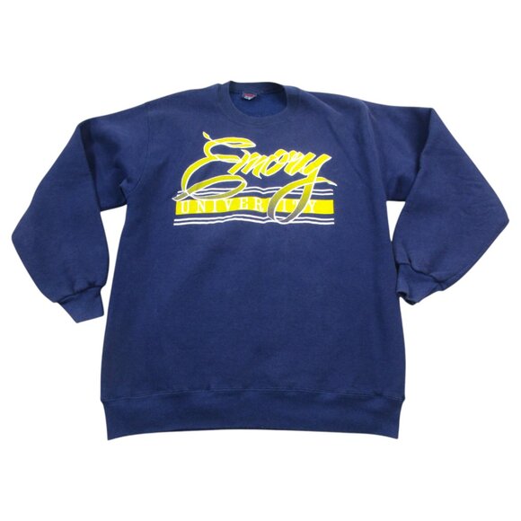JanSport Emory University Sweatshirt Men XL Navy Fleece Lined Crew Neck Pullover - Picture 1 of 9
